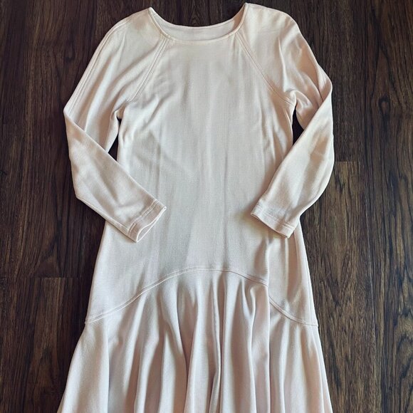 Vintage Ms Chaus ballerina pink drop waist dress Womens 8 ruffle 80s long sleeve - Picture 2 of 8